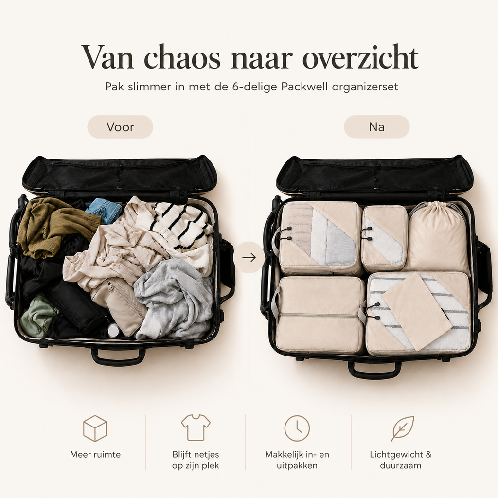 Packing Cubes Set met Compressie (6-delig)