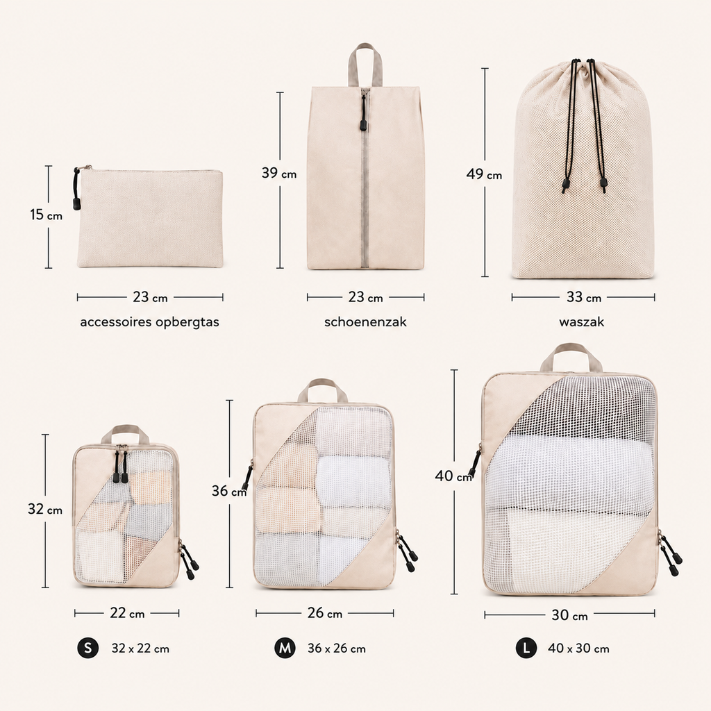 Packing Cubes Set met Compressie (6-delig)